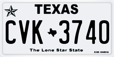 TX license plate CVK3740