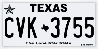 TX license plate CVK3755