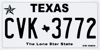 TX license plate CVK3772