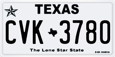 TX license plate CVK3780