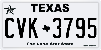 TX license plate CVK3795