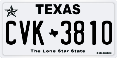 TX license plate CVK3810