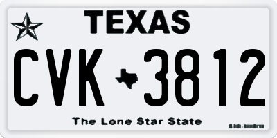 TX license plate CVK3812
