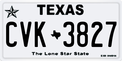 TX license plate CVK3827