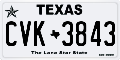 TX license plate CVK3843