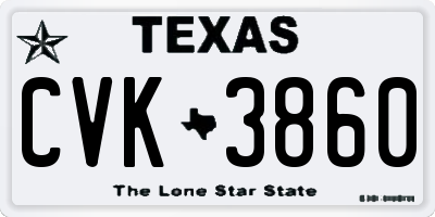 TX license plate CVK3860