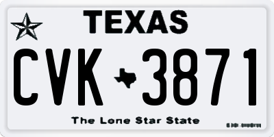 TX license plate CVK3871