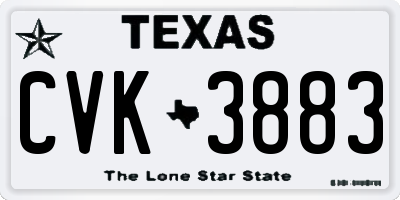 TX license plate CVK3883