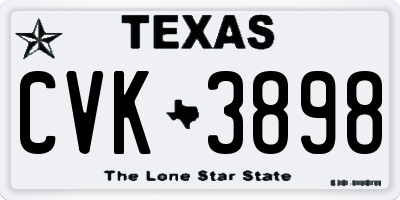TX license plate CVK3898