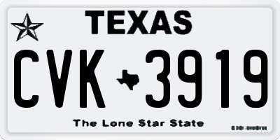 TX license plate CVK3919