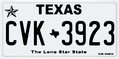 TX license plate CVK3923