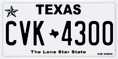TX license plate CVK4300