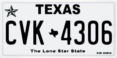 TX license plate CVK4306