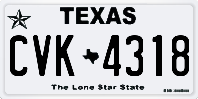 TX license plate CVK4318