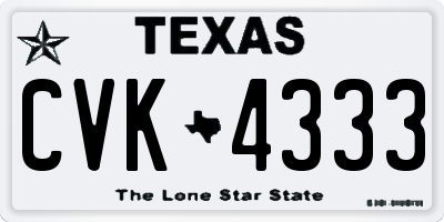 TX license plate CVK4333