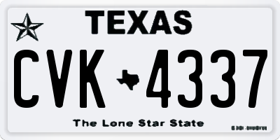 TX license plate CVK4337