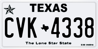 TX license plate CVK4338