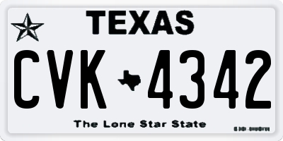 TX license plate CVK4342