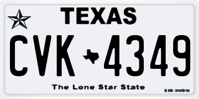 TX license plate CVK4349