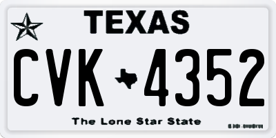 TX license plate CVK4352
