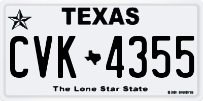 TX license plate CVK4355