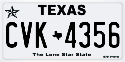 TX license plate CVK4356