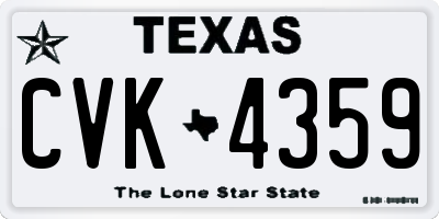 TX license plate CVK4359