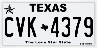TX license plate CVK4379