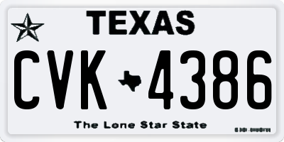 TX license plate CVK4386