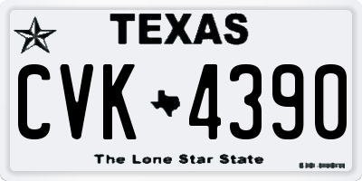 TX license plate CVK4390