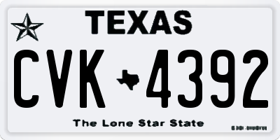 TX license plate CVK4392