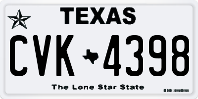 TX license plate CVK4398
