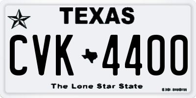 TX license plate CVK4400