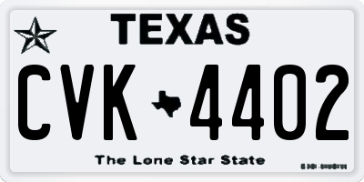 TX license plate CVK4402