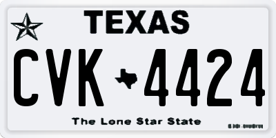 TX license plate CVK4424