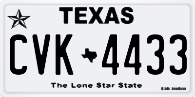 TX license plate CVK4433