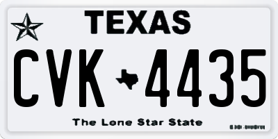 TX license plate CVK4435