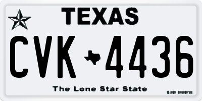 TX license plate CVK4436