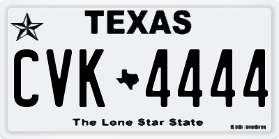 TX license plate CVK4444