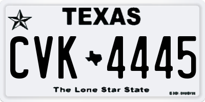 TX license plate CVK4445