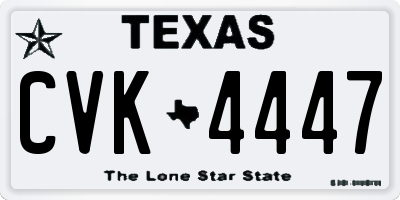 TX license plate CVK4447