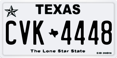 TX license plate CVK4448