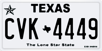 TX license plate CVK4449