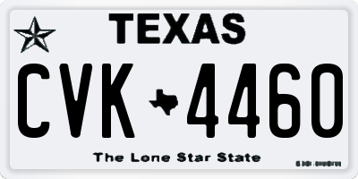 TX license plate CVK4460