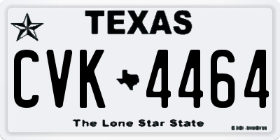 TX license plate CVK4464