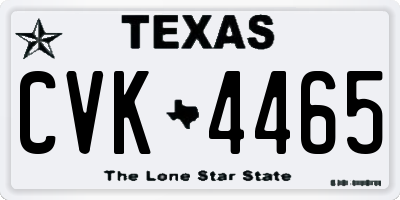 TX license plate CVK4465