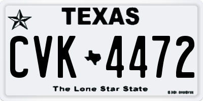 TX license plate CVK4472