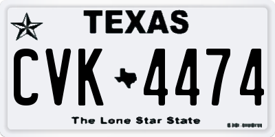TX license plate CVK4474