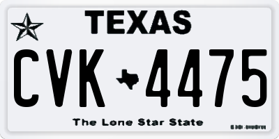 TX license plate CVK4475