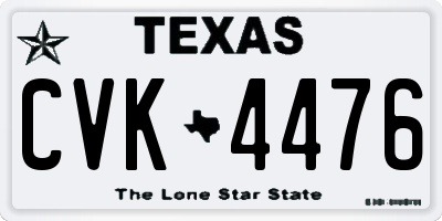 TX license plate CVK4476